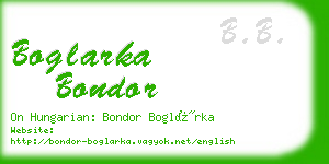 boglarka bondor business card